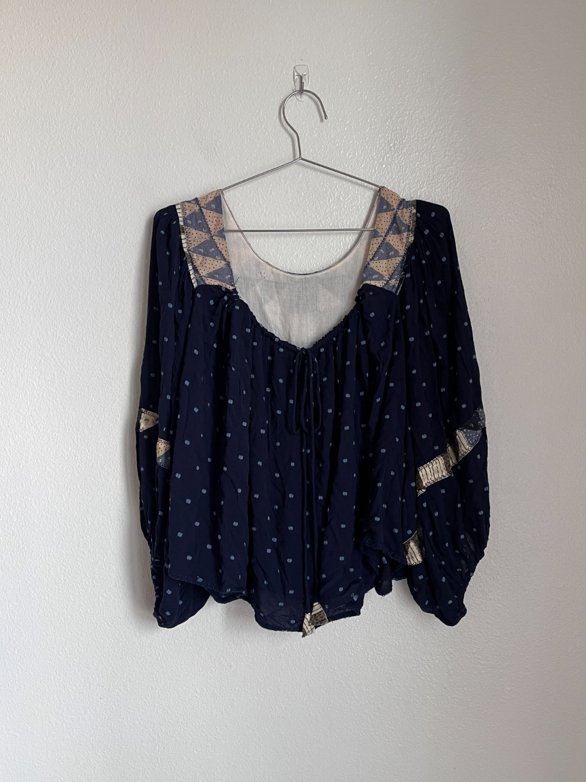 Free People Keepsake Patchwork Embroidered Blouse… - image 3