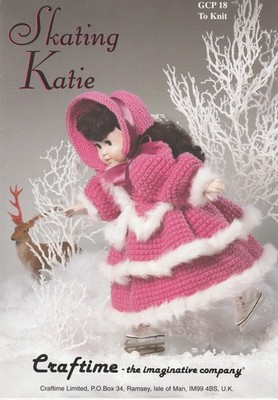 Schlittschuhlaufen Winter Victoria Outfit Puppenkleidung Strickmuster DK Crafttime GCP 18