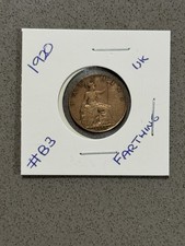 🧤1920 LOVELY UNITED KINGDOM BRONZE🧤 FARTHING HARDER DATE KING GEORGE V #B3🧤