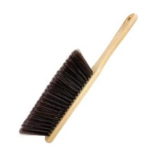 Wooden Dust Brush, 14 Inch Bench Brush Horse Hair Brush Hand Broom Counter Gray