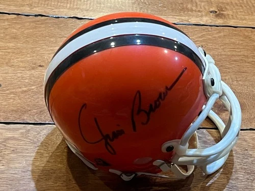 JIM BROWN CLEVELAND BROWNS AUTOGRAPHED Signed AUTO Riddell Mini Helmet COA JSA