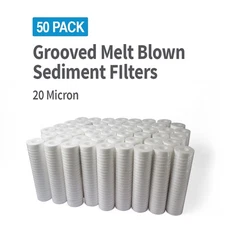 Grooved Melt-blown Sediment Water Filter Cartridge 2.5x10" 20 Micron 50 pack