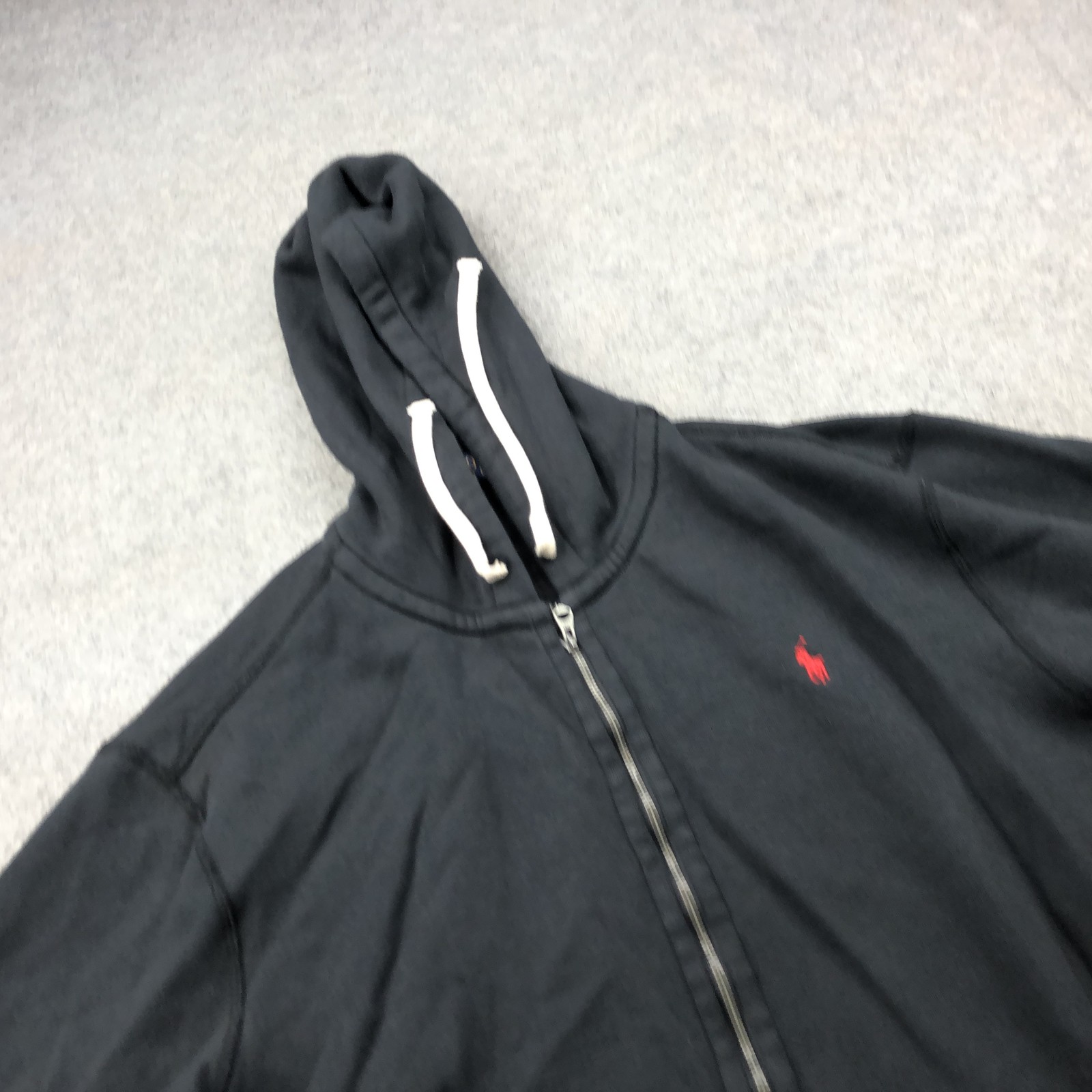 Polo Ralph Lauren Felpa con Cappuccio Uomo 2XL Nera Full Zip Rosso Pony Felpa Giacca