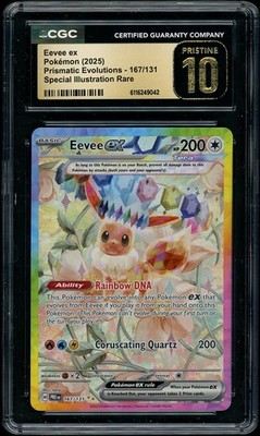 Pokemon Prismatic Evolutions Eevee EX SIR #167 CGC 10 PRISTINE | eBay