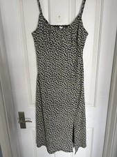 Black with yellow daisy print summer dress - LARGE