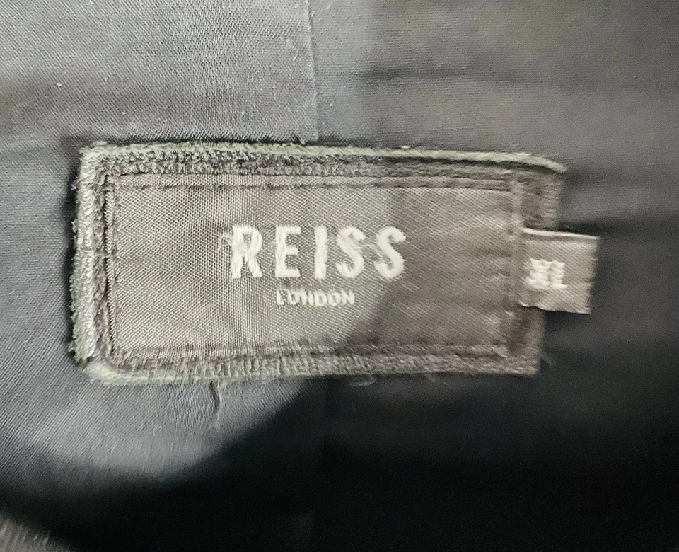 Reiss Mens Size XL 44” Soft Lambs Leather Black Biker Jacket Full Zip Made In UK - Image 3 of 4