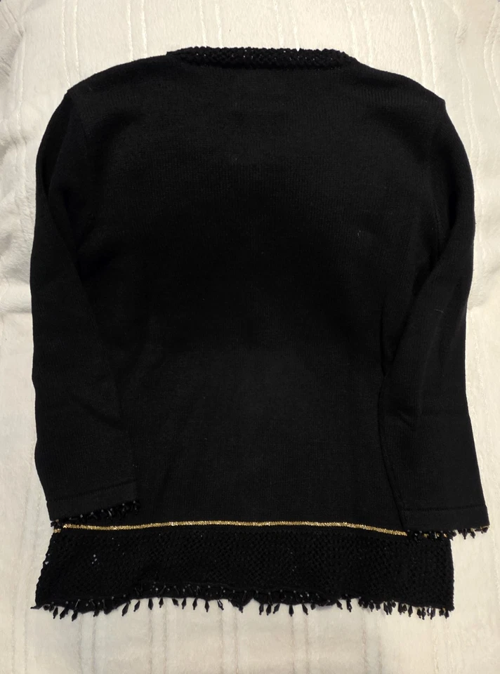 Cardigã suéter pequeno feminino storybook tricô QVC macaco chita pássaro frisado - Imagem 4 de 4