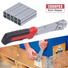 6-10mm Heavy Duty Hammer Tacker Stapler Upholstery Carpet Felt with 2000 Staples