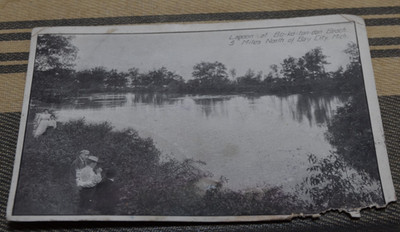 BO-KO-TON-DON BEACH Lagoon Bay City Michigan RPPC Real Photo POSTCARD Vintage
