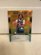 2024-25 Panini Obsidian Tristen Newton Rookie Patch Auto #’d 4/15 Jersey Match