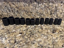 Snap On 12 Pc 1/2” Dr  6 Point Shallow Metric Impact Socket Set 13 - 24 mm