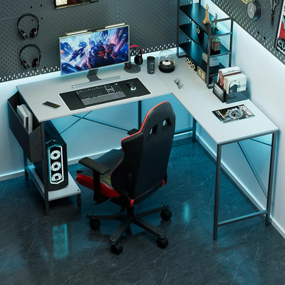 L-Shaped Gaming Desk 50'' Reversible Corner PC Table for Home Office & Study