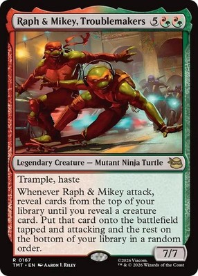 Raph & Mikey, Troublemakers (Foil) 167 R Teenage Mutant Ninja Turtles NM