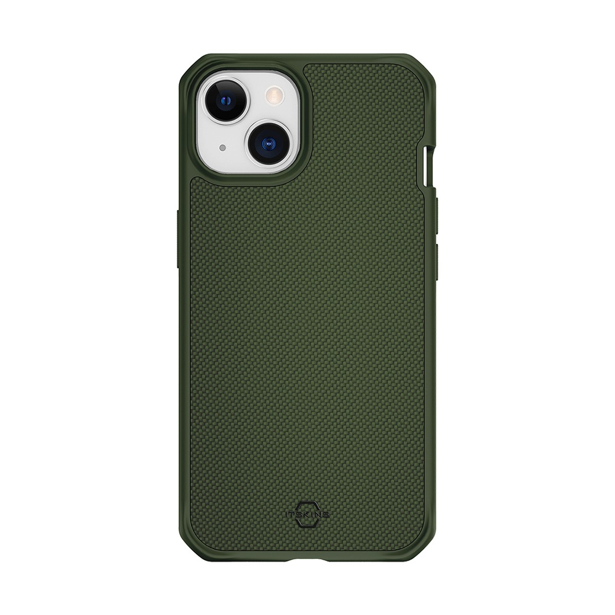 Coque iPhone 14 Itskins en nylon balistique vert antichoc