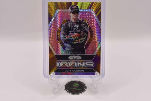 Jeff Gordon NASCAR 2022 Panini Prizm Racing Icons Purple Yellow Hyper Card #83 - Picture 1 of 2