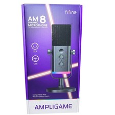 FiFine AM8 XLR USB Dynamic Microphone Ampligame White