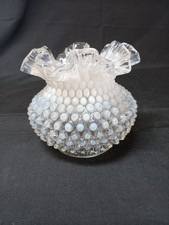 Fenton Opalescent Hobnail Ruffled Vase