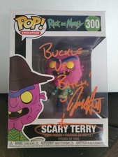 Funko POP! Rick & Morty 300 Scary Terry Firmado por Jess Harnell Cita JSA y Estuche