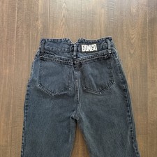 Vintage 90s Bongo Black Jeans 27x29 High Rise Tapered Mom Jeans USA Made