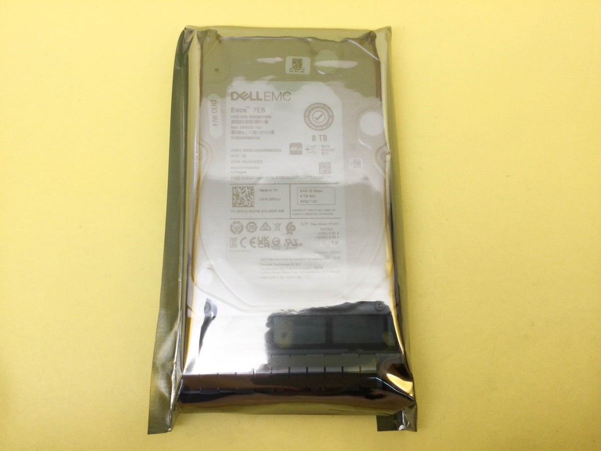 2V7JJ Dell 8TB 7.2K SAS 12Gb/s 3.5in 4Kn HDD 02V7JJ ST8000NM015A
