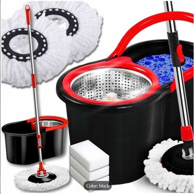 Rotary Mop with a Bucket And Microfiber Inserts, Set with Sponges for Free, Spin