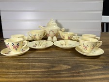 Ideal 1950s Vintage Plastic Flower Tea Set 28 Pieces