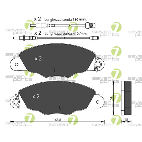 Plaquettes de frein 7 Seven Parts SVP19560 anti-vibration pour corriger le freinage Citroën