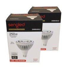 Sengled 250W LED HO PAR38 Light Bulb -2 PK- Dimmable 2400 lumen 5000K E26 Base