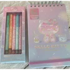 Hello Kitty 50th Anniversary Gel Pens, Top Spiral Notebook
