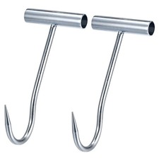 8" T-Handle Meat Boning Hook, Iron T Hooks for Butcher Shop 2Pcs