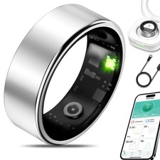 Smart Ring Sleep  Heart Rate Tracker, Silver/Black, FM900 9302