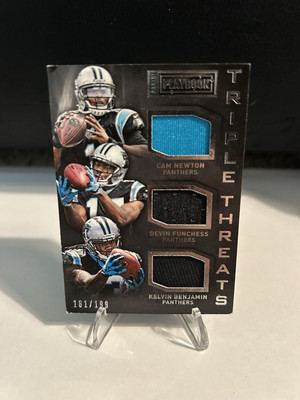 2015 Playbook Triple Threats Cam Newton Devin Funchess Kelvin Benjamin Rookie RC
