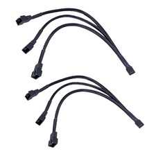 2 Pack 3 Way 4 Pin PWM Fan Splitter Cable 12in PC Fan 1 to 3 Converter