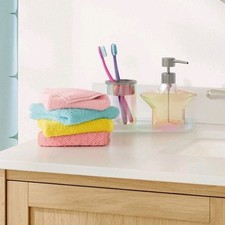 3pc Bathroom Accessory Set Clear Star Soap Dispenser Toothbrush Holder Tray