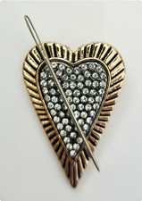 GOLDEN VALENTINE RHINESTONE HEART Magnetic Needle Minder by Canvas Bling