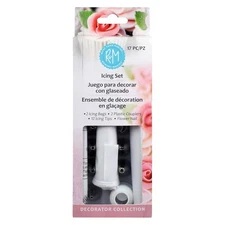R&M International 17 Piece Icing Set with 12 Tips, Piping Bags, and 2 Couplers