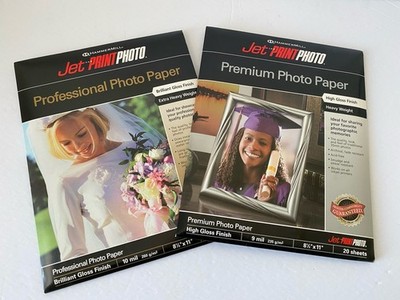 Lot Of 2 Pkgs~Jet Print Photo~Premium Professional Photo Paper 20 Sheets Each