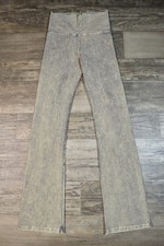 T Party Women  s S Yoga Pants High Waist Foldover Leggings Mineral Wash Bootcut