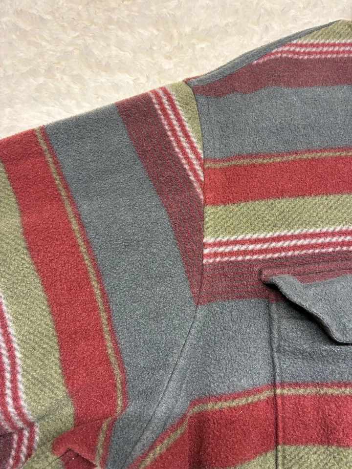 Camisa Bob Timberlake Para Hombres Grande Gris Rojo Rayas Vellón Frente a Presión BTF20-7741K Foto 3 de 4