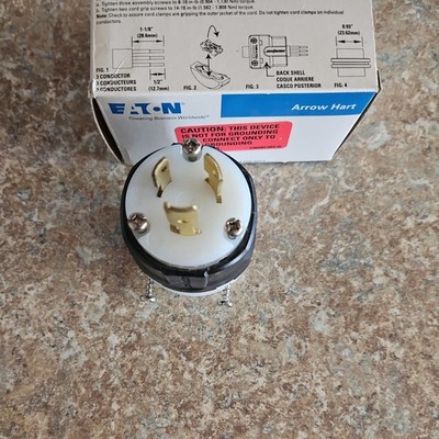 NEW AHL1020P Eaton Arrow Hart Locking Plug 20A 125/250V 3P3W L10-20P