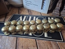 Vintage OLD reclaimed brass round Door knobs Handles push pull 