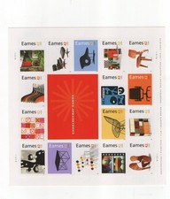 Charles & Ray Eames USA Stamp Sheet - 16 42c stamps Released 2007
