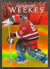 2003-04 PRISTINE KEVIN WEEKES #6 GOLD REFRACTOR DIE CUTS /33