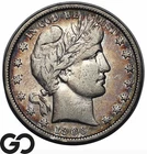 1906-S Barber Half Dollar, XF Key Date, Rim Album Toner