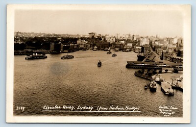 POSTKARTE RUNDER QUAY VON HARBOUR BRIDGE SYDNEY NSW - KODAK AUSTRAL RPPC RP
