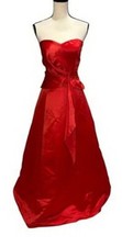 Jovani Red Strapless Satin A-Line Evening Gown Size 12 $525 Prom