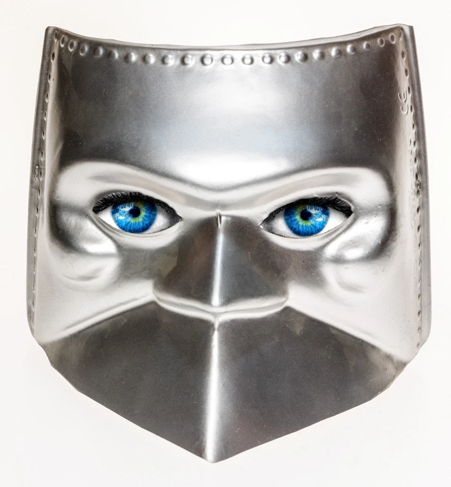 Mardi Gras Mask Venetian Style "Bauta" Solid Color Plastic Face Mask - Image 4 of 4