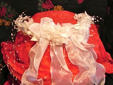 Diadem White  pearls and white flowers Ribbon