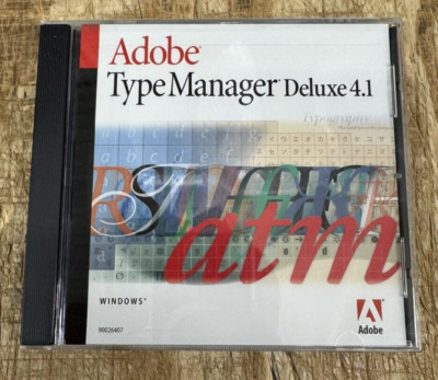 90026285, Adobe Type Manager Deluxe 4.1 with Serial Number NEW SEALED