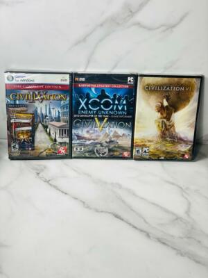 2K Sid Meier s Civilization 4, 5, and 6 Brand New Sealed Only For Windows PC DVD
